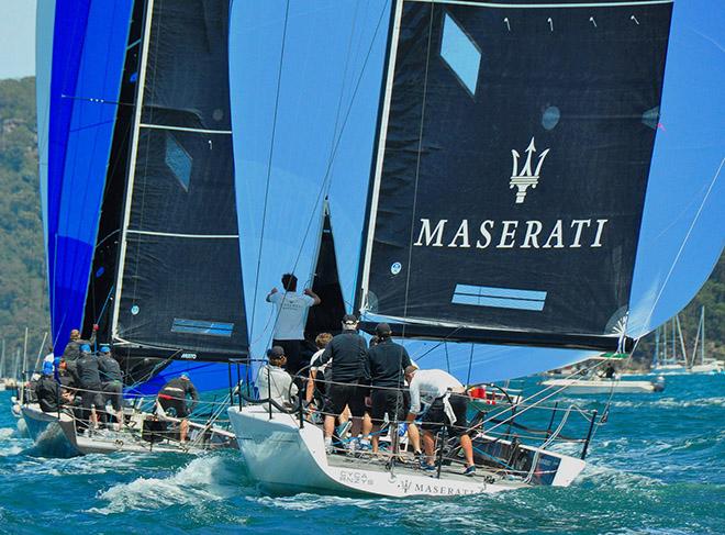 MC38 RPAYC regatta Oct 16 day 2 downwind Maserati & Dark Star © Bob Fowler